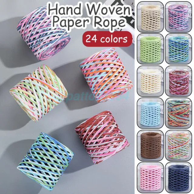 200M/Roll Paper Raffia Rope Ball Natural Straw Roll Gift Packing Thread Ribbon