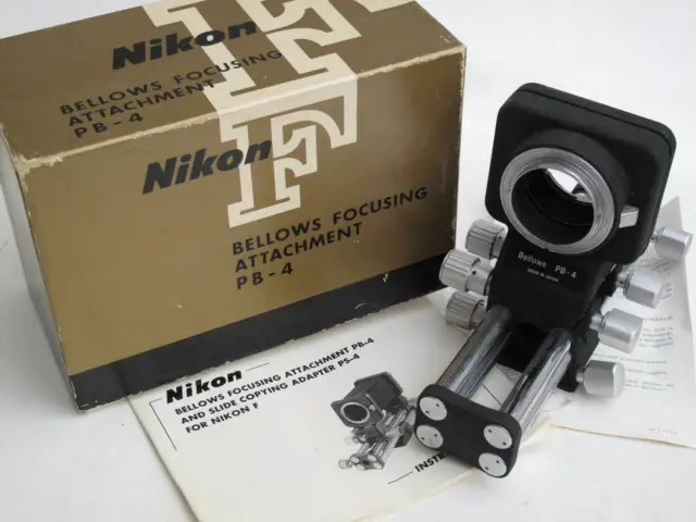 Nikon Bellows focusing attachment PB-4 with instructions/BOX, US SELLER "LQQK"