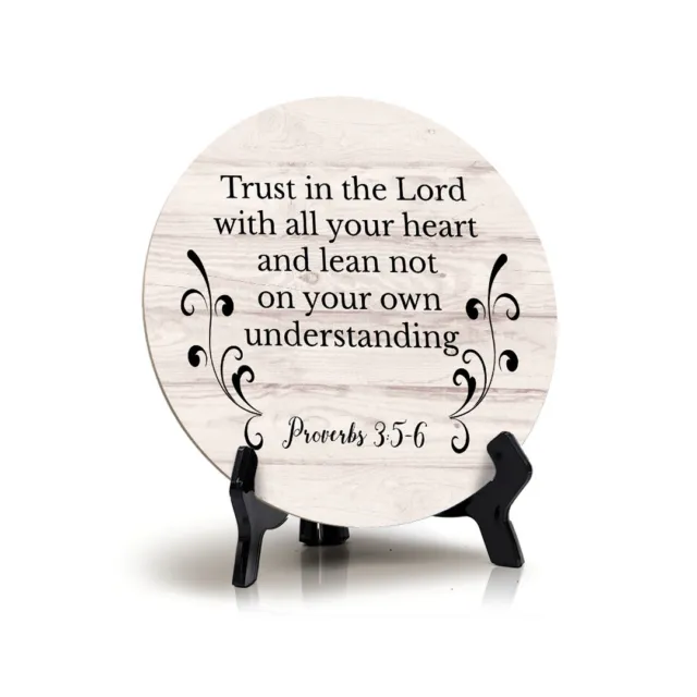 Trust In The Lord With All Your Heart Proverbs 3:5-6 Table Sign (5x5")