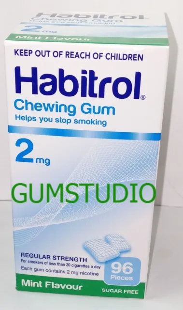 Habitrol Nicotine Gum 4 Boxes 2mg MINT 384 Pieces Fresh Quit Smoking