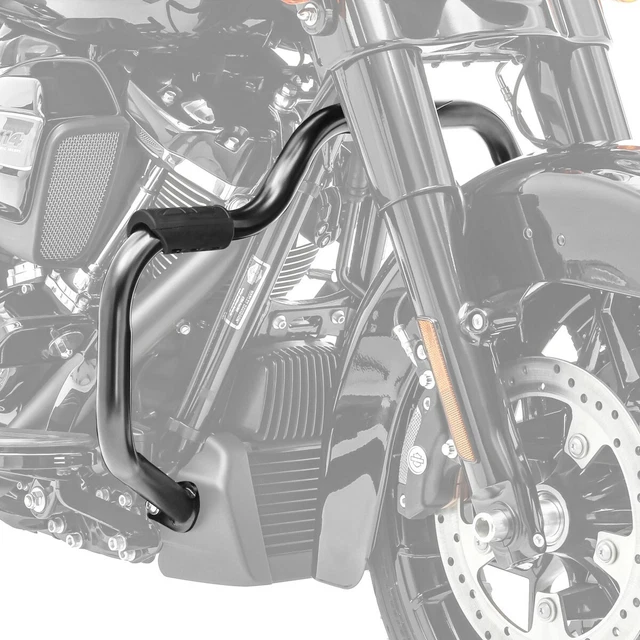 Pare-carters Pour Harley Davidson Dyna Street Bob (2006-2017) - Noir, Tube 32 Mm, Protection Moteur + Look Custom
