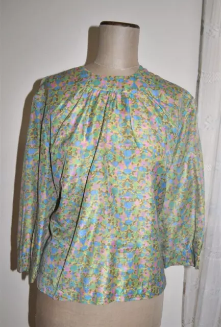 Vintage 60's JULIAN HAYE Design Floral Blouse