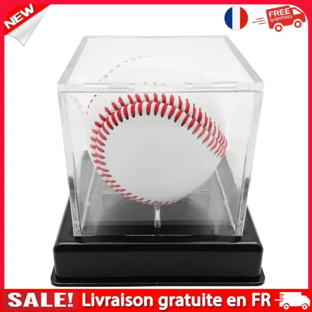 Acrylic Baseball Display Case Dustproof with Bracket for Souvenir (Black)