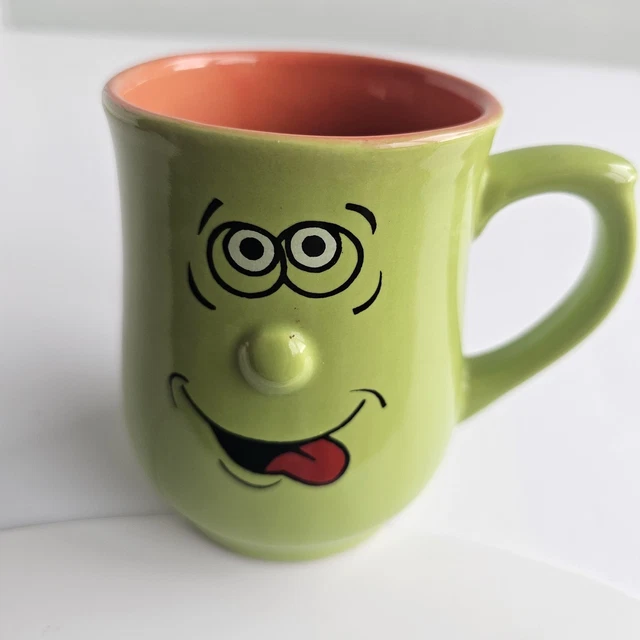 TRADE WINDS TABLEWARE Green Funny Face 3d Nose Orange Inside Coffee Tea Mug  15.08 - PicClick UK