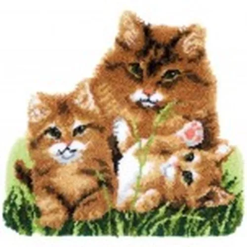 Vervaco Knüpfteppichpackung "Katzenfamilie" Impreso PN-0165638