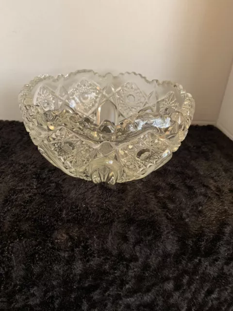 heavey cut glass bowl