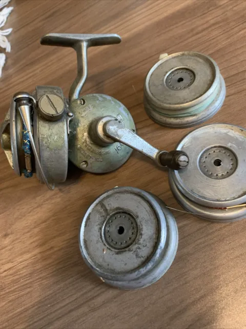 VINTAGE FIX-REEL SPINNING Fishing Reel Swiss Made + (3) Additional