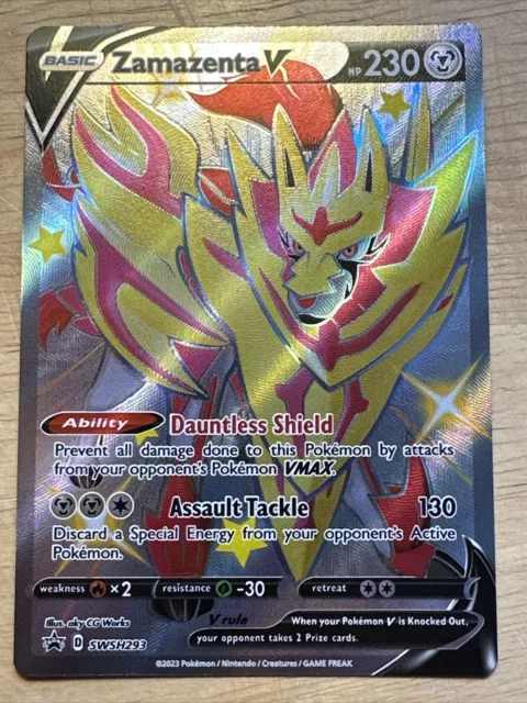 Zamazenta V Shiny Full Art Ultra Rare Foil SWSH293 Pokemon Black Star Promo  NM