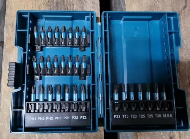 MAKITA - 30-teiliges Schlagschrauber Bitset (Torx & Kreuz / lang und kurz 50mm)