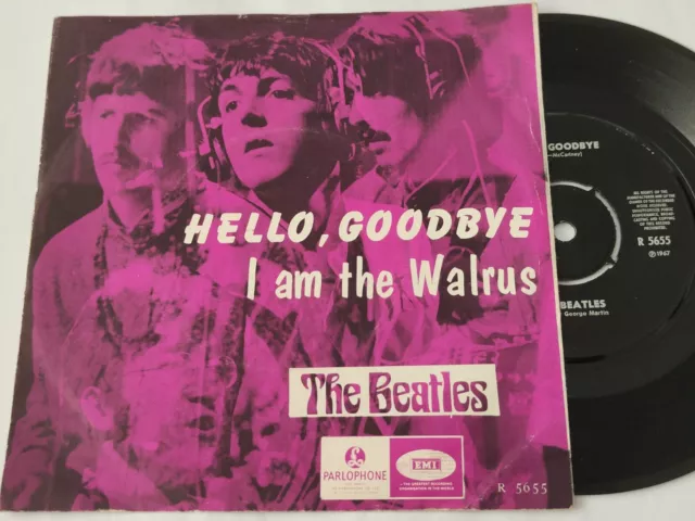 Muy raro sencillo de The Beatles Hello Goodbye Parlophone Noruega en muy buen estado++/en muy buen estado!