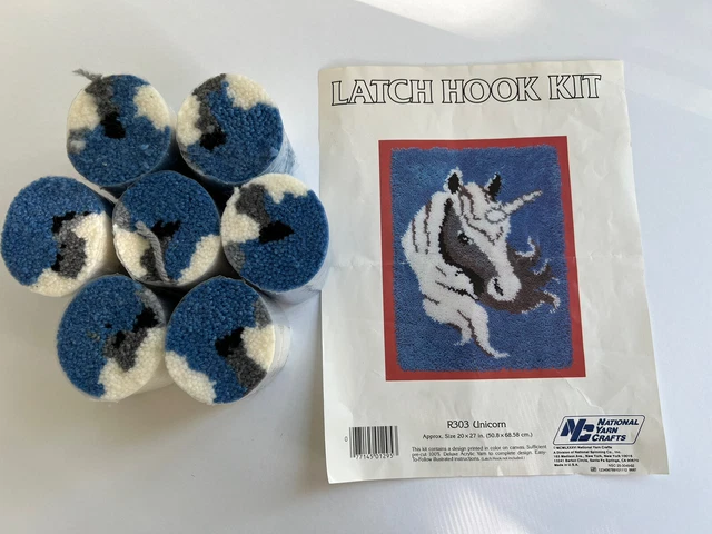 Kit de alfombras vintage UNICORN gancho con pestillo 20x27" 1986 NO incluye lona