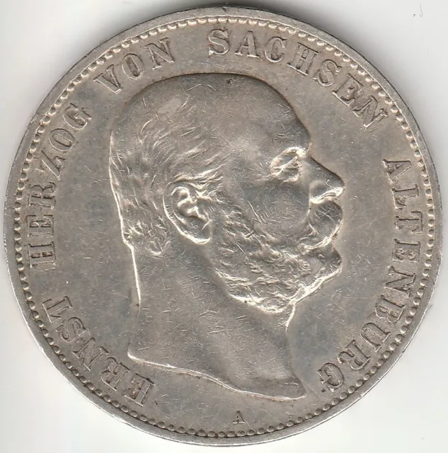 5 Mark Sachsen-Altenburg 1901 A, Ernst, Kaiserreich, Silber, 1011