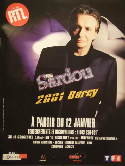 Publicité De Presse 2001 Rtl Avec Michel Sardou A Bercy - Advertising