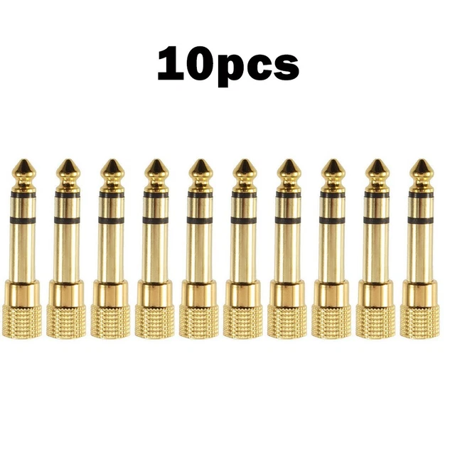 Nuovo convertitore adattatore resistente da 6,35 mm a 3,5 mm placcato oro 10 pezzi 10 pz