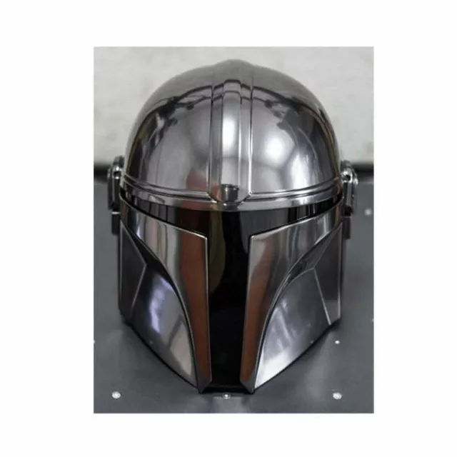 Casco mandaloriano in acciaio LARP con fodera e sottogola casco Star Wars