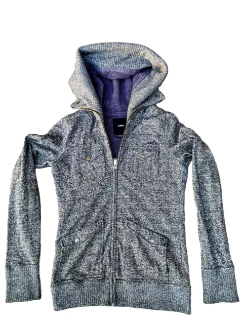 Burton Women's Small, Fleece Full Zip Grey Hoodie Jacket Snowboard Ski Outdoors