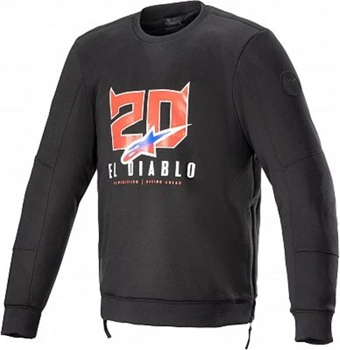Felpa con cappuccio moto Alpinestars FQ20 Legit Crew Fleece (nero/rosso) colore: taglia: S