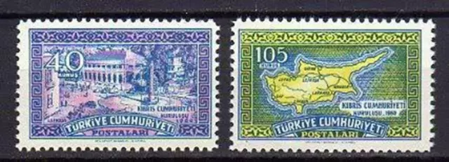 A7520) TURKEY 1960 Scott# 1484/85 MNH** Cyprus Indip.