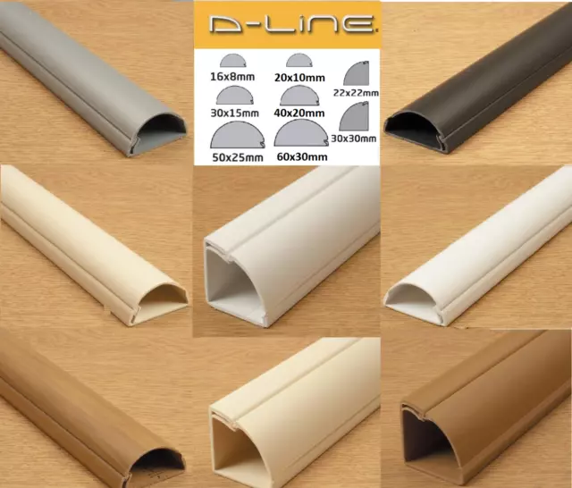 D-Line Trunking Self Adhesive Cable Management Hide Cover Dline Plastic Wire