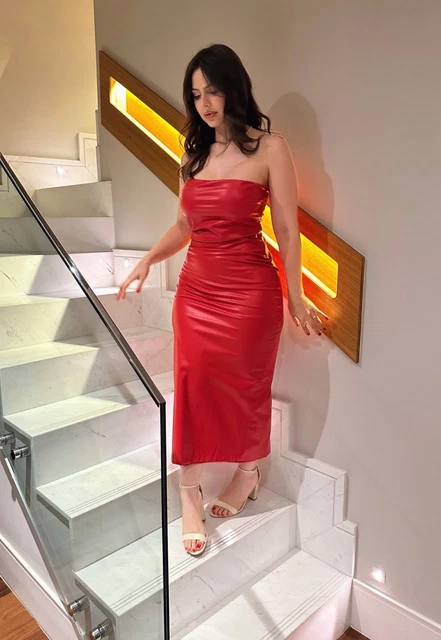 ZARA WOMAN NWT Fw22 Red Faux Leather Dress S Ref: 8993/322 31.90 -  PicClick UK