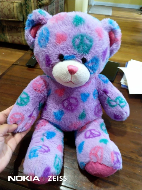 Build A Bear PEACE & LOVE Teddy Bear SOFT Plush Stuffed TOY Build-a-Bear B-A-B