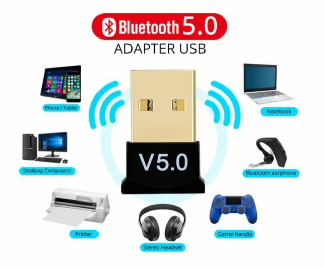 Bluetooth Transmisor Receptor Adaptador USB 5.0 Audio Dongle Inalámbrico PC