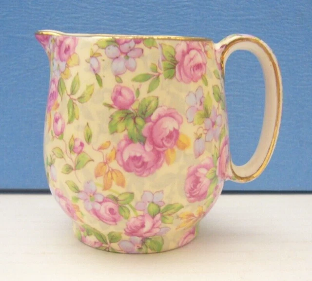 Vintage Royal Winton Grimwades England Chintz Creamer Pitcher "English Rose"