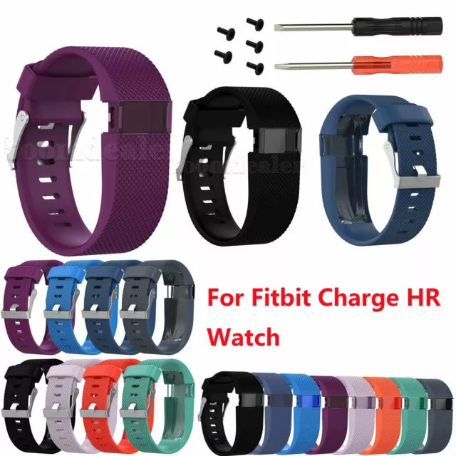 Replacement Silicone Wrist Watch Band Sports Strap For Fitbit Charge HR Watch