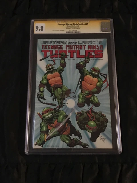 Eastman SIGNED Mirage 1989 Teenage Mutant Ninja Turtles #25 CGC 9.8 w/ White Pgs