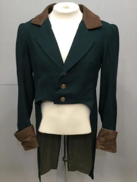 New Men Dark Green Style Wool British Regency Coat