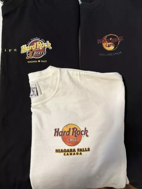 3  Vintage 90s 2000 Hard Rock Cafe Niagara  Falls canada philadelphia T-Shirt xl