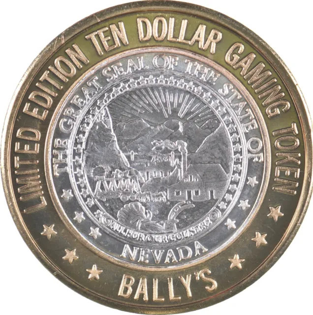 Bally's $10 Gaming Casino Token .999 SILVER Strike *796