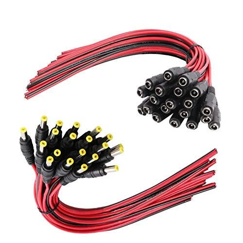 MILAPEAK Real 18AWG 43x2pcs Copper Strands 20 Pairs DC Power Pigtail Cable 12...