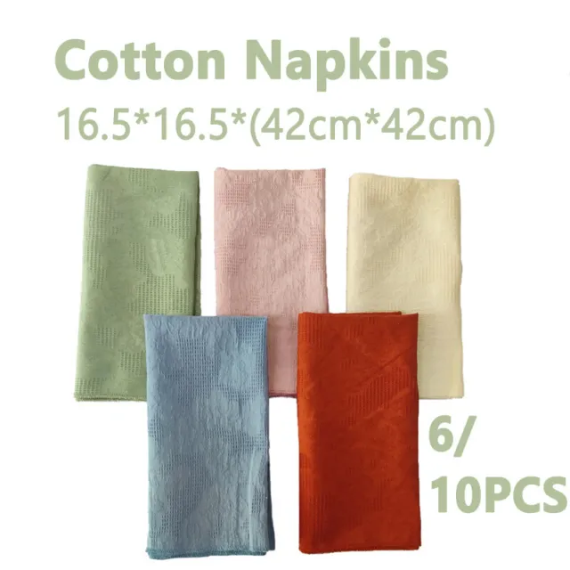 6/10pcs Hotel Table Cloth Napkin 100% Cotton Tableware Serviettes Wedding Party