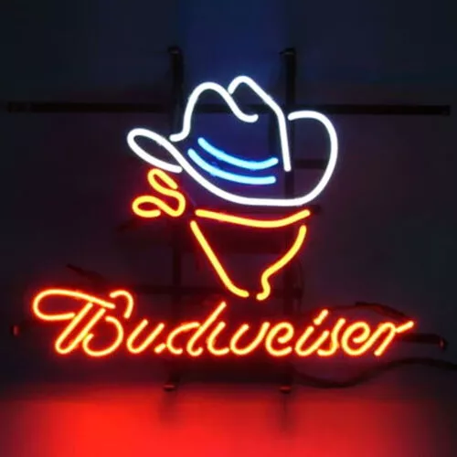 Cowboy Hat Beer Logo 20"x16" Neon Sign Light Lamp With Dimmer