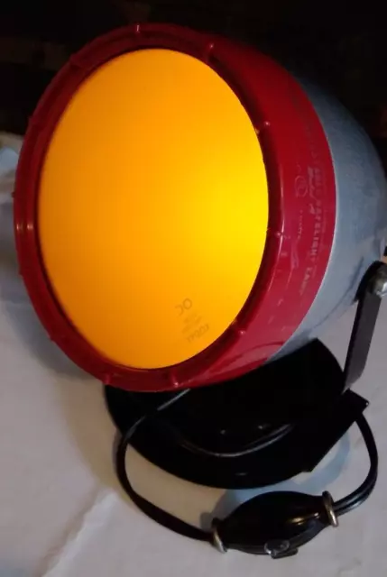 Lámpara de seguridad ajustable vintage Kodak para cuarto oscuro modelo A lente naranja ¡funciona!