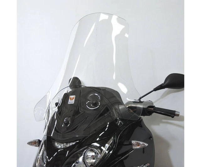 FACO Pare-brise Compatible Piaggio MP3 Business 300-500 2014-2017, Paravent Haut 745 Mm Large 740 Mm, Verre Clair 4 Mm, 3 Trous De Fixation, Motocyclette