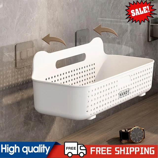 Storage Organizer Basket Wall-mounted No Punching Space Saving (Small)
