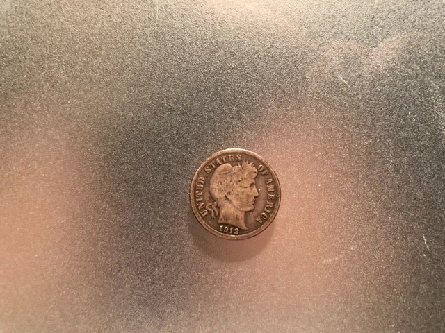 1912 D Barber Dime 90% Silver 10c US Type Coin Collectible