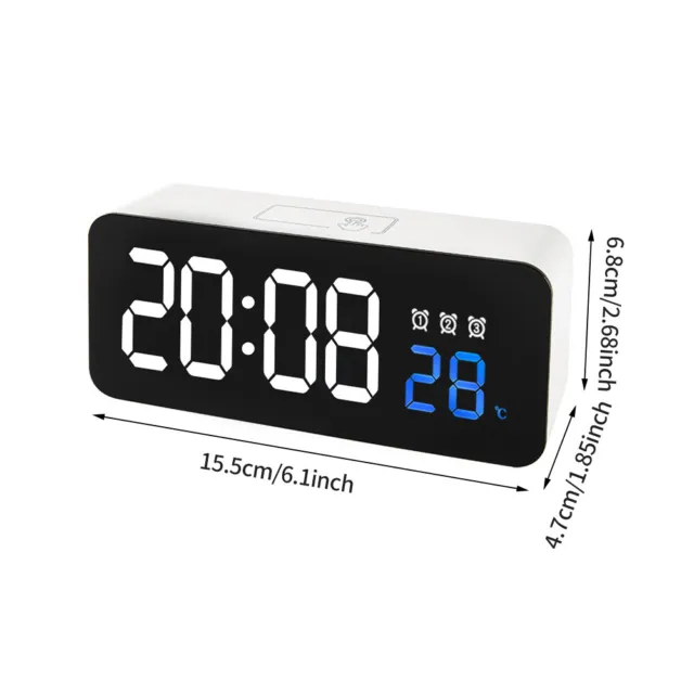 Temperature Display LED Digital Travel Voice Control Snooze Bedside Alarm Clock