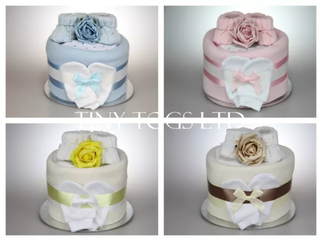 Baby Boy Girl Single 1 One Tier Nappy Cake Baby Shower Gift Maternity Leave