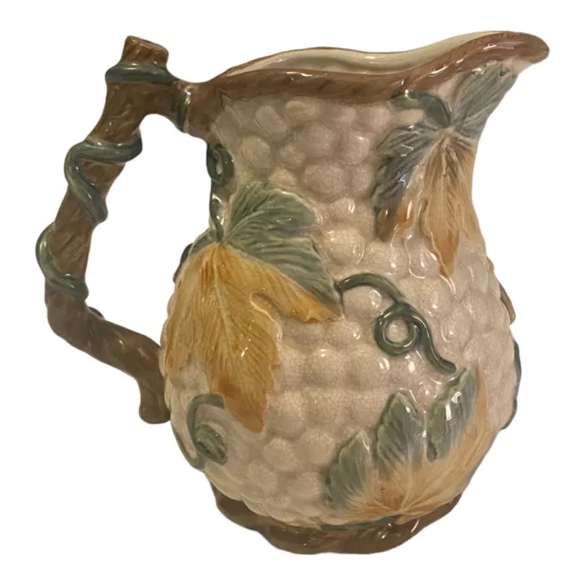 Fitz And Floyd Essentials Pitcher Embossed Grape Leaf Collection Mediterranean