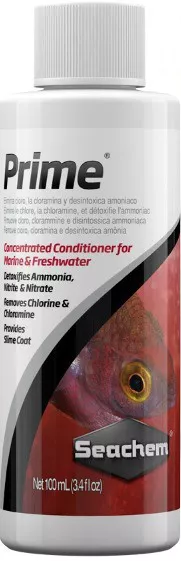 Seachem Prime 100 Ml Acondicionador Agua Salada Dulce Elimina Cloro Acuario