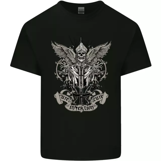 Cure the Infektion Skull Motorbike Biker Mens Cotton T-Shirt Tee Top