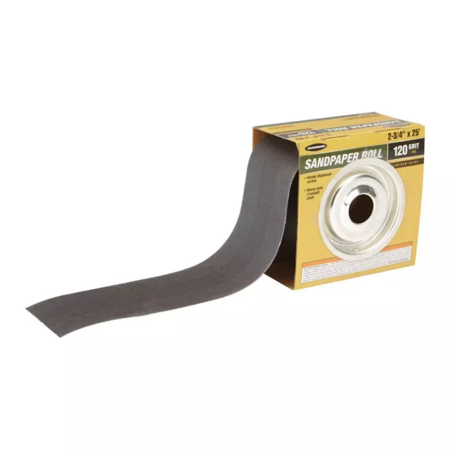 WARRIOR 2-3/4 in. x 25 ft. 120 Grit Sandpaper Roll 63333
