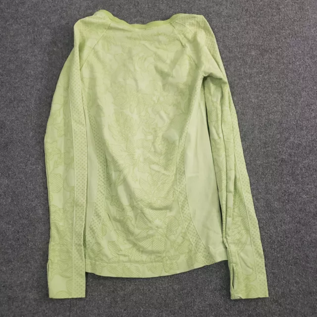 climawear top long sleeve womens medium spandex blend green floral pattern 2