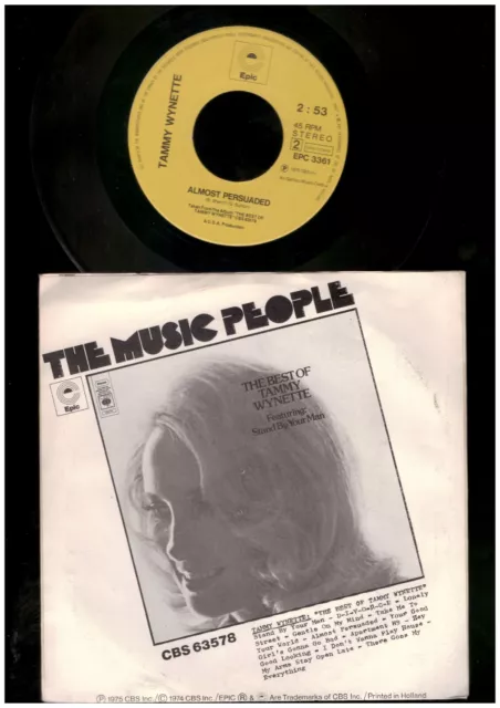 Tammy Wynette - Divorce - Almost Persuaded - 7 Inch Vinyl Single - HOLLAND 2