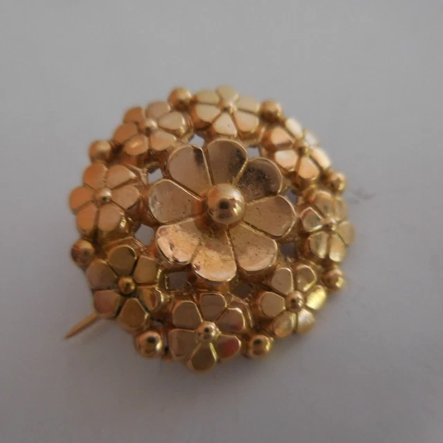 Broche Fleur Plaquée Or Jaune Vintage Art Nouveau - Bijou De Collection Femme - Modèle N4039