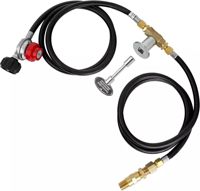 LP Burner Connection Kit, Propane Fire Pit Parts with 1/2" Control Valve Key Set