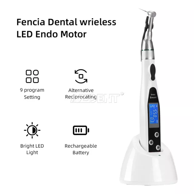 Wireless Dental LED Endo Motor 16:1 Contra Angle Handpiece Root Canal Treatment